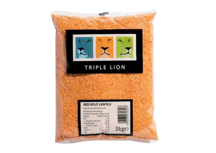 Triple Lion - Red Split Lentils (3kg)