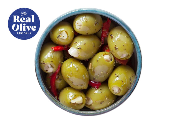 The Real Olive Co - Garlic Stuffed Provencale Olives (1Kg)